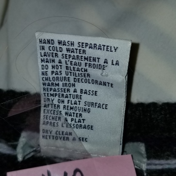 ✅#10 Mac & Jac Grey Multi-Color Wool Fair Isle Hand Knit Cardigan Removable Fur! - Picture 13 of 16